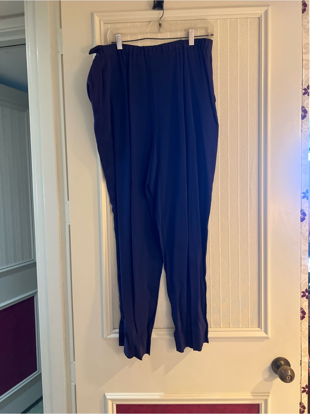 Women’s Elastic Waist Navy Trousers